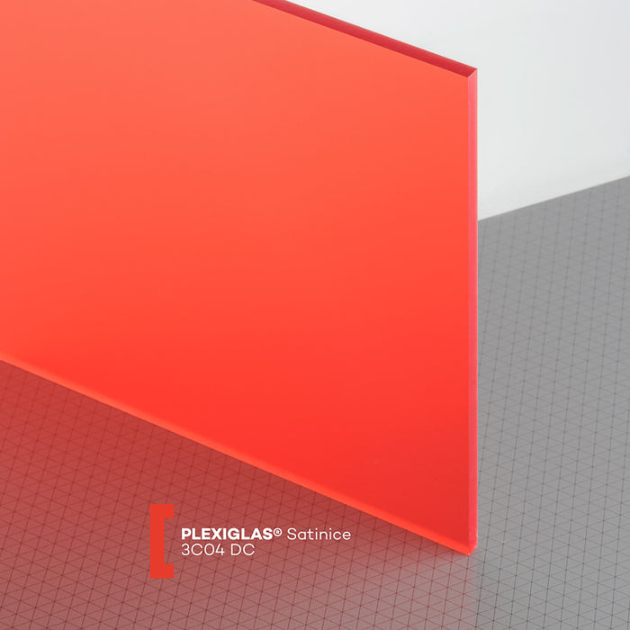 Plexiglas GS Satinice strawberry 3C04 DC zweiseitig satiniert SK-Folie 3.050 x 2.030 x 6 mm