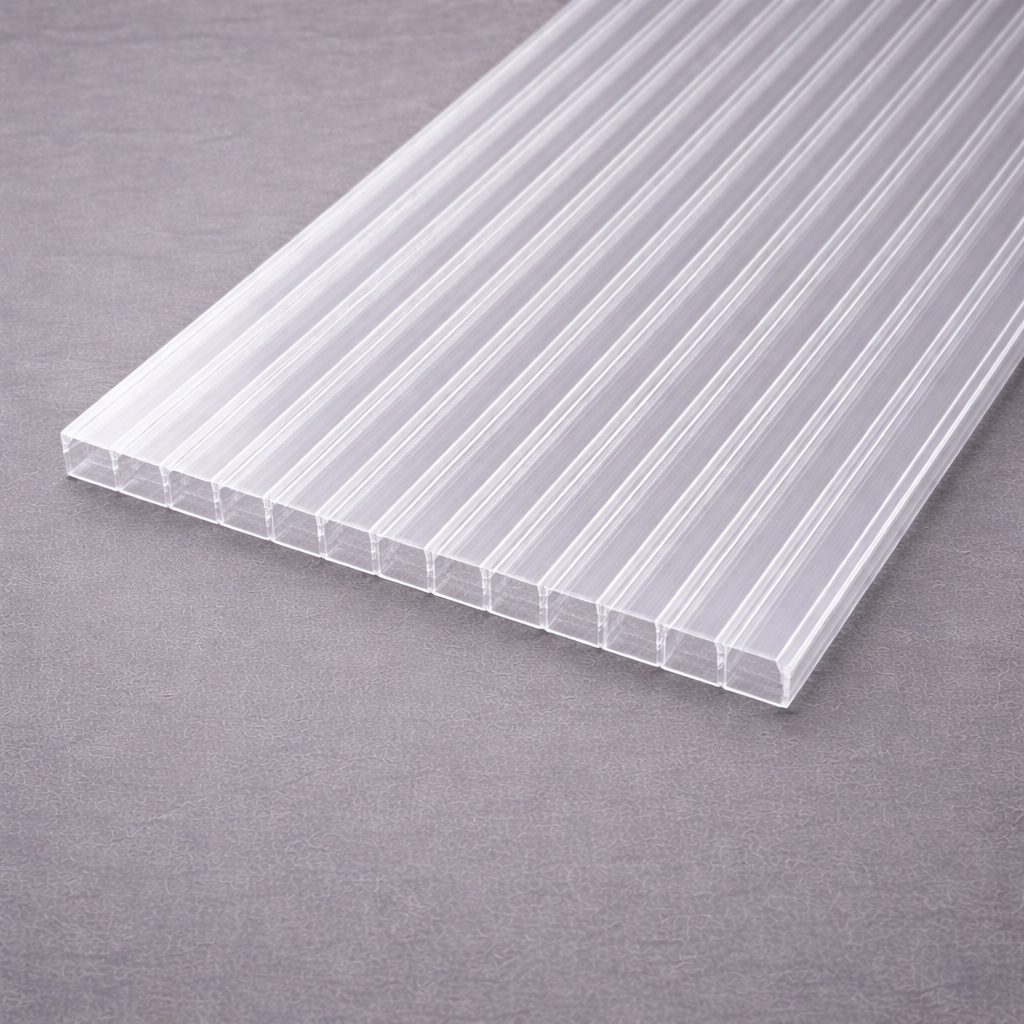 Polycarbonat Stegdoppelplatte 16 mm klar – 980 mm breit, lichtdurchlässig & stabil